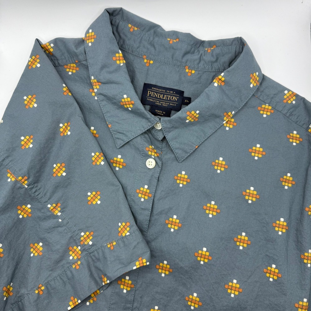 Pendleton Women's Button-Up Shirt Short‎ Sleeve Patterned Top Blouse XL